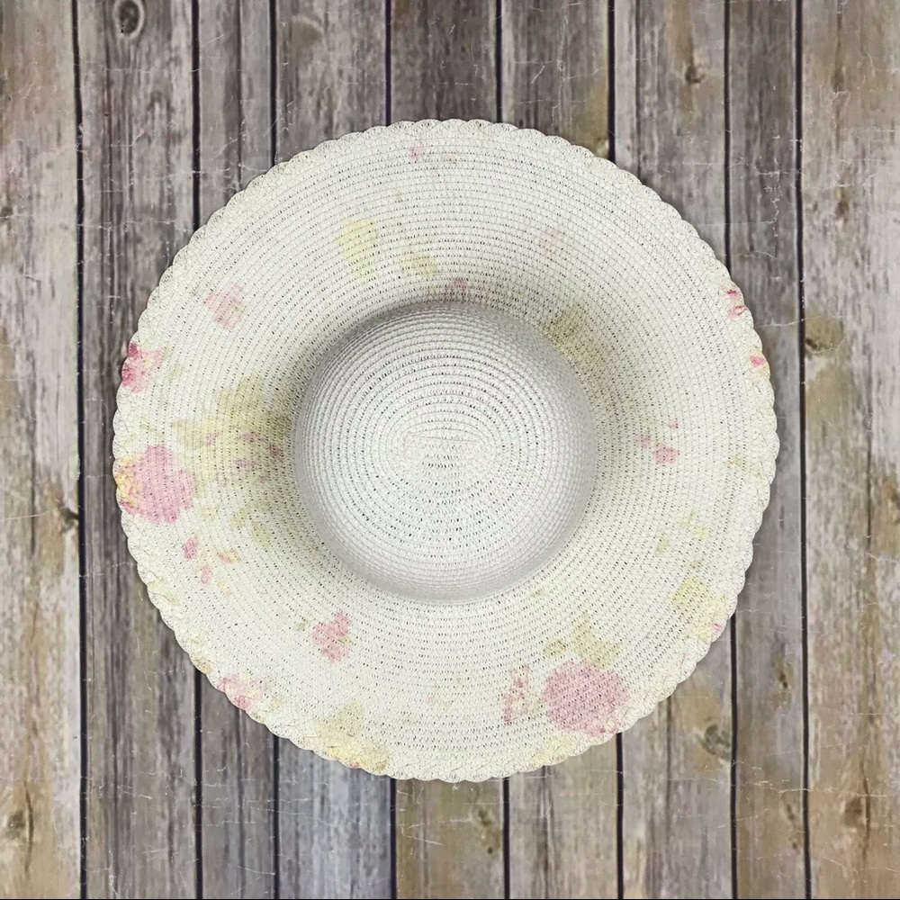 Brimmed Painted Floral Sun Hat